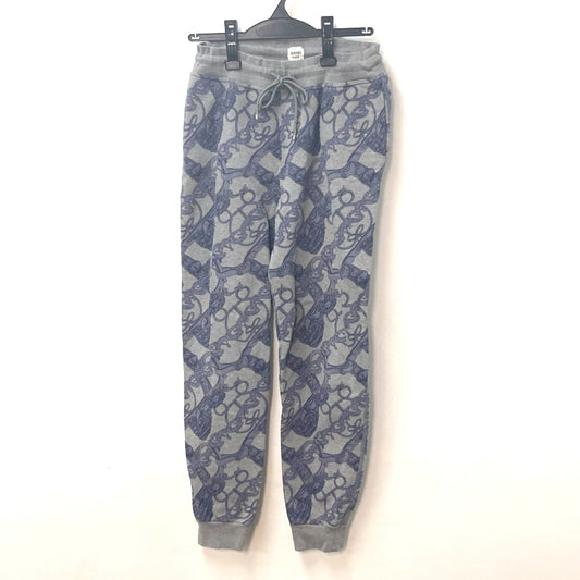 HERMES Women's Gray Cotton Long Pants with All-Over Print