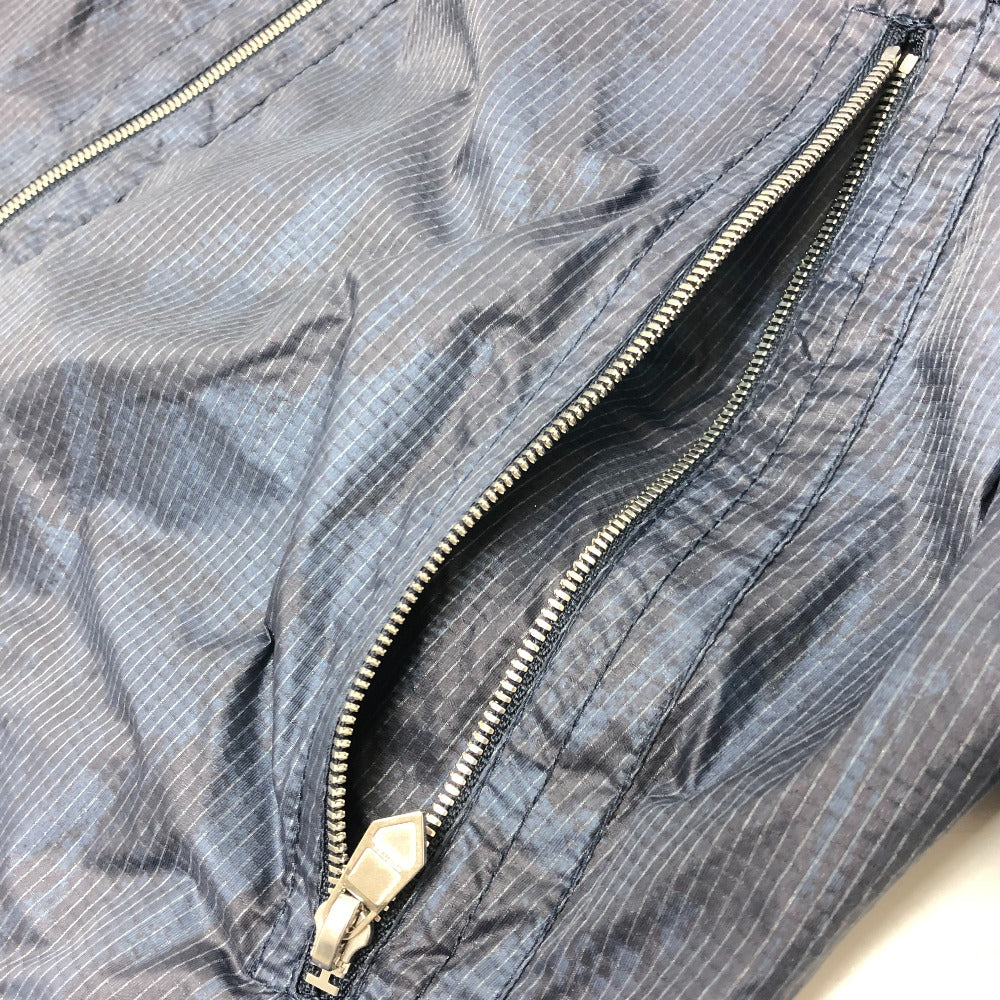 HERMES 2025 Men's Navy Zip-Up Hooded Jacket, Polyester