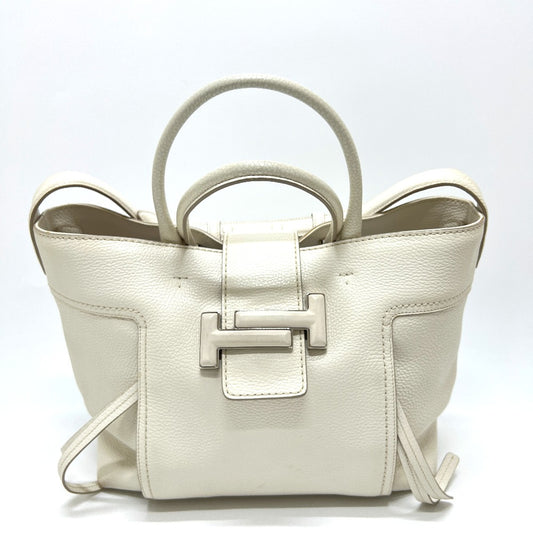 TOD’S ダブルT 2WAY カバン バッグ ショルダー 斜め掛け トートバッグ レザー レディース ホワイト