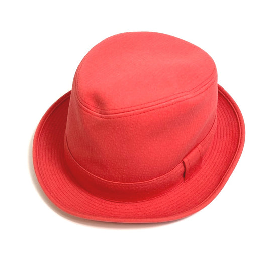 HERMES Panama Hat, Headwear, Fashion Accessory, Cotton, Unisex, Red