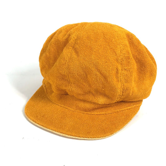 HERMES Women's Orange Cotton Pile Cap Newsboy Cap