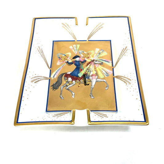 HERMES Ashtray, Ceramic, Women's, White x Gold