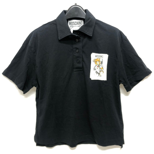 MOSCHINO teddy bear print Apparel Tops Polo shirts Short sleeve T-shirt cotton Black Used