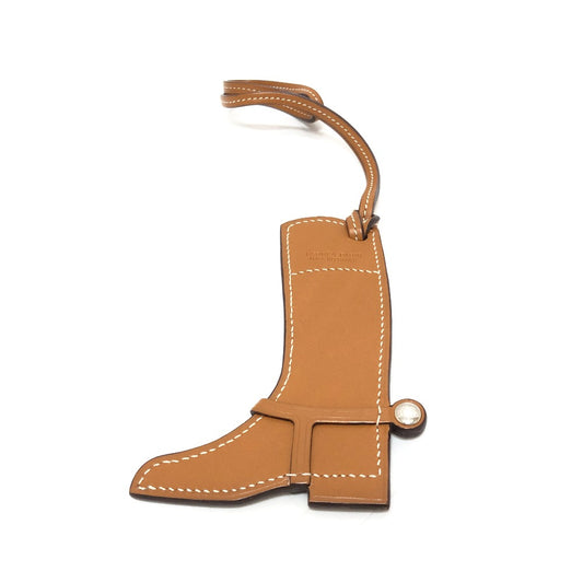 Hermes Paddock Boots Back Charm Charm Accessories Bag Charm Kulit Wanita Coklat