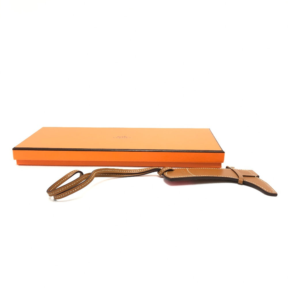 HERMES 패덕 부츠 백 참 참 액세서리 가방 참 가죽 여성 브라운