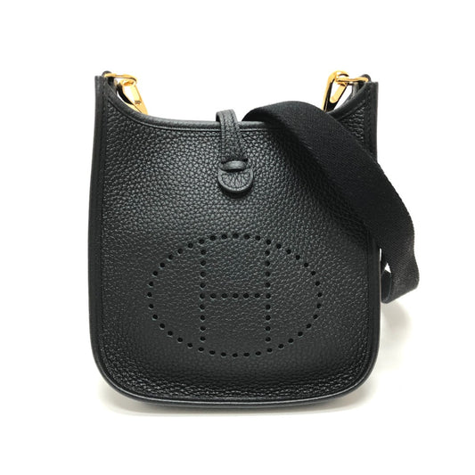 HERMES H069426CK Evelyn TPM Amazone Bag, Crossbody Pochette, Mini Bag, Shoulder Bag, Taurillon Clemence Leather, Women's, Black