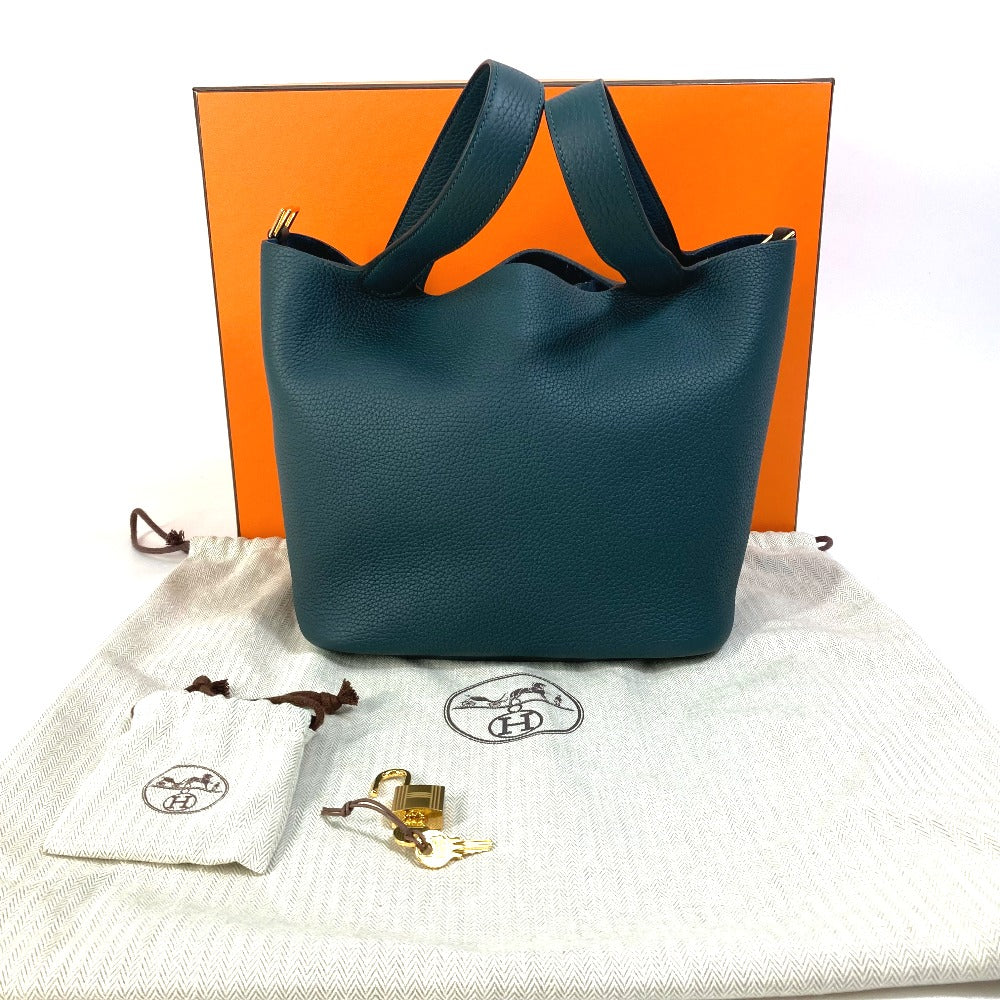 HERMES ピコタンロックMM カバン トートバッグ ハンドバッグ トリヨンクレマンス レディース ベールシュプレ グリーン×ブルー系 - brandshop-reference