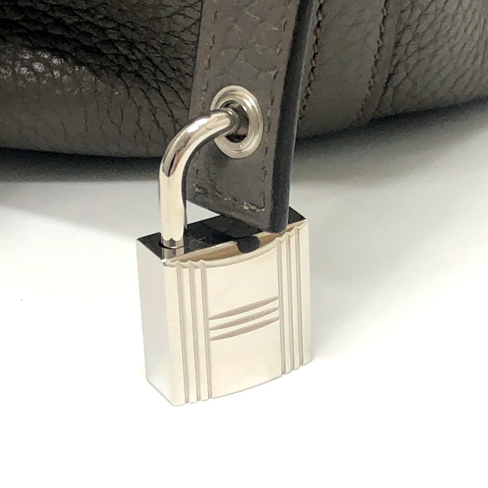 HERMES Picotin Lock MM Picotin MM Silver Hardware Bag Handbag Taurillon Clemence Leather Women's Etoupe Grey