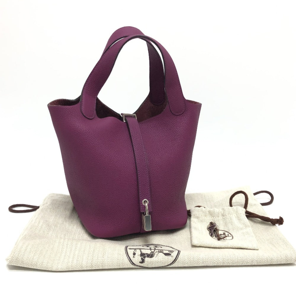 HERMES Picotin Lock PM Handbag, Picotin Bag, Togo Women's Anemone Purple