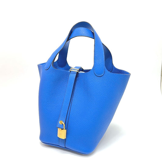 HERMES ピコタンロックPM カバン バッグ ハンドバッグ トリヨンクレマンス レディース ブルーゼリージュ ブルー