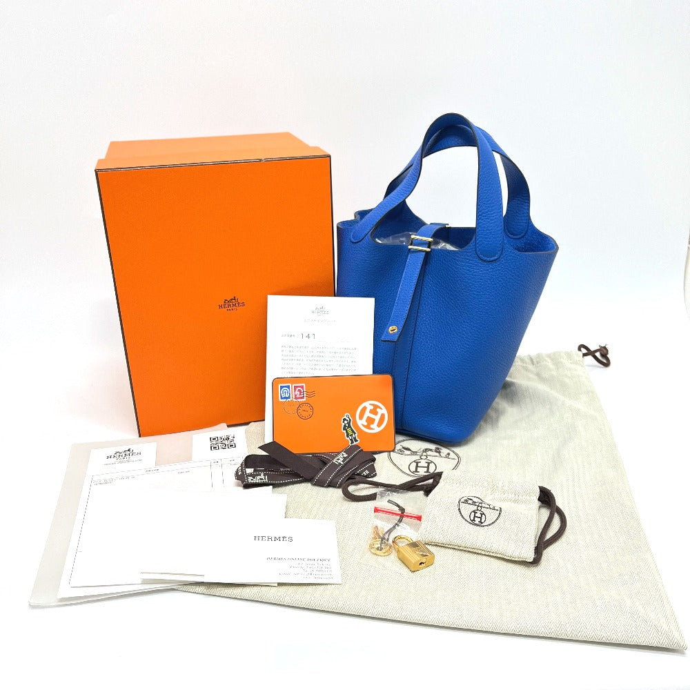 HERMES ピコタンロックPM カバン バッグ ハンドバッグ トリヨンクレマンス レディース ブルーゼリージュ ブルー