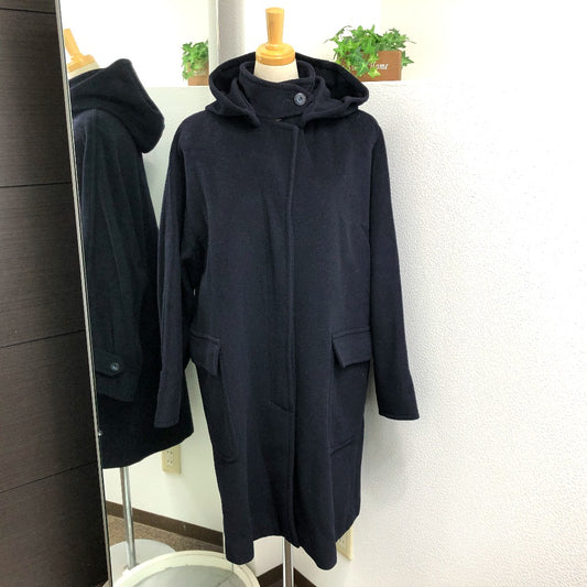 MAX MARA 長袖 ステュディオ フード付き アウター コート アパレル ロングコート ウール レディース ブラック - brandshop-reference