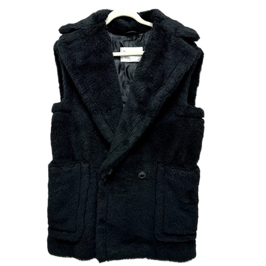 MAX MARA 25212762536 Teddy Bear Gilet Apparel Vest Coat Jacket Alpaca Women's Black