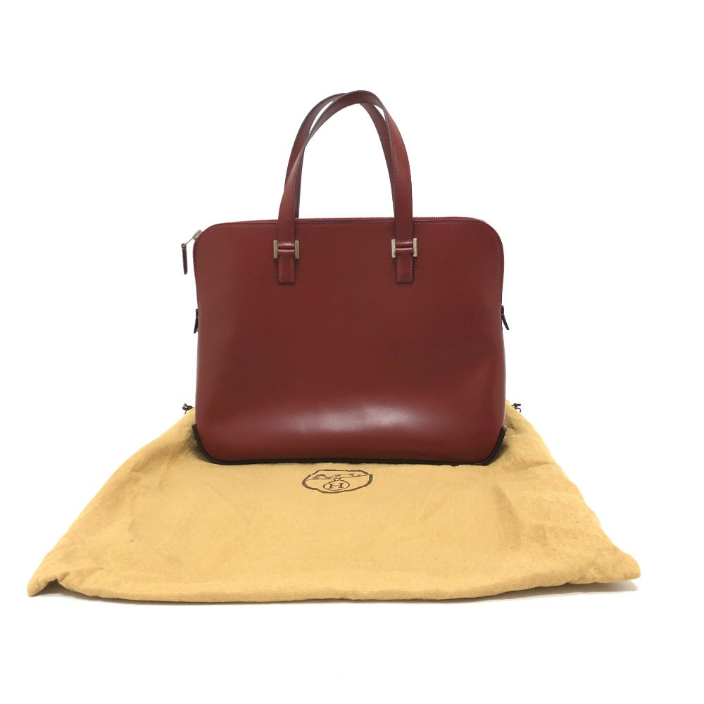 HERMES Escapeada Business Tote Bag, Box Calf Leather, Unisex, Bordeaux and Wine Red