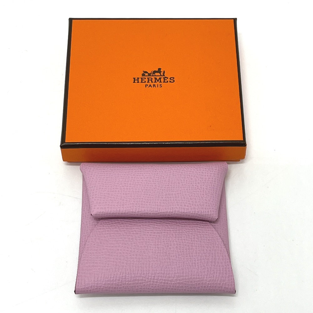 HERMES Bastia Wallet Coin Compartment Mini Pouch Small Item Case coin purse Epsom Morve Silvestre pink Used