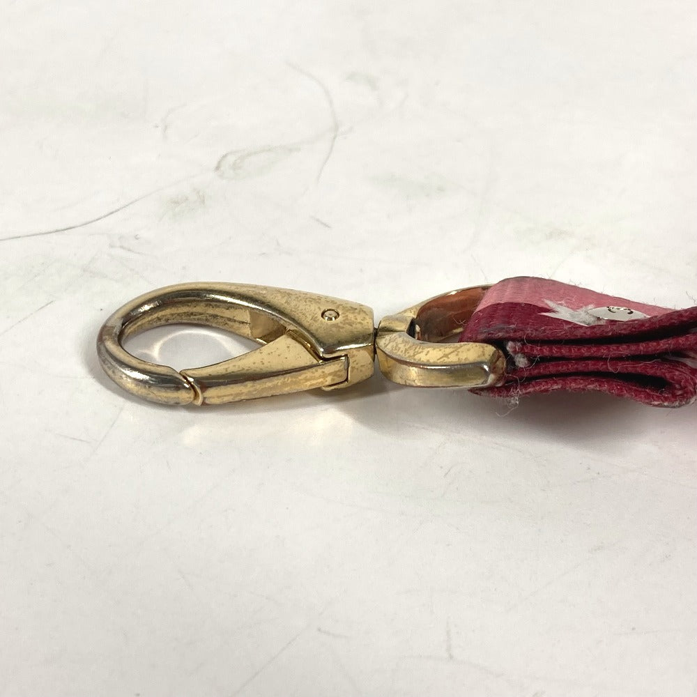 CHANEL 01P Logo Neck Strap Accessory Canvas Strap Women's Pink