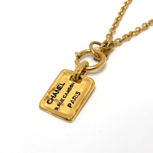 CHANEL タグ プレート ネックレス メタル レディース ゴールド