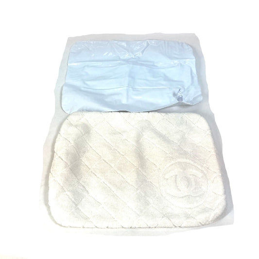 CHANEL Interior Pillow, CC Coco Mark Beach Pillow, Beach Bag Accessory, Cotton, Women's, White