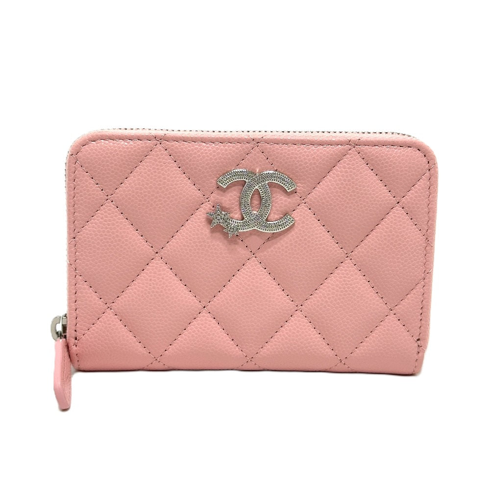 新品✨CHANEL マトラッセ キャビアスキンコンパクトウォレット ピンク CHANEL（シャネル） マトラッセ コンパクトウォレット ピンク キャビア