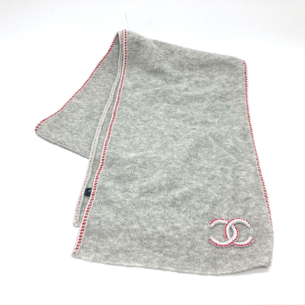 CHANEL 2024 Model Coco Mark Apparel Muffler Cashmere Women's Gray