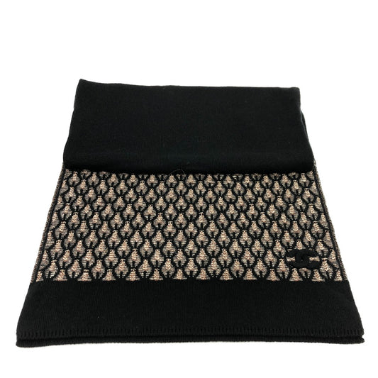 CHANEL All-Over Coco Mark Apparel Accessory Cashmere Scarf Women's Black