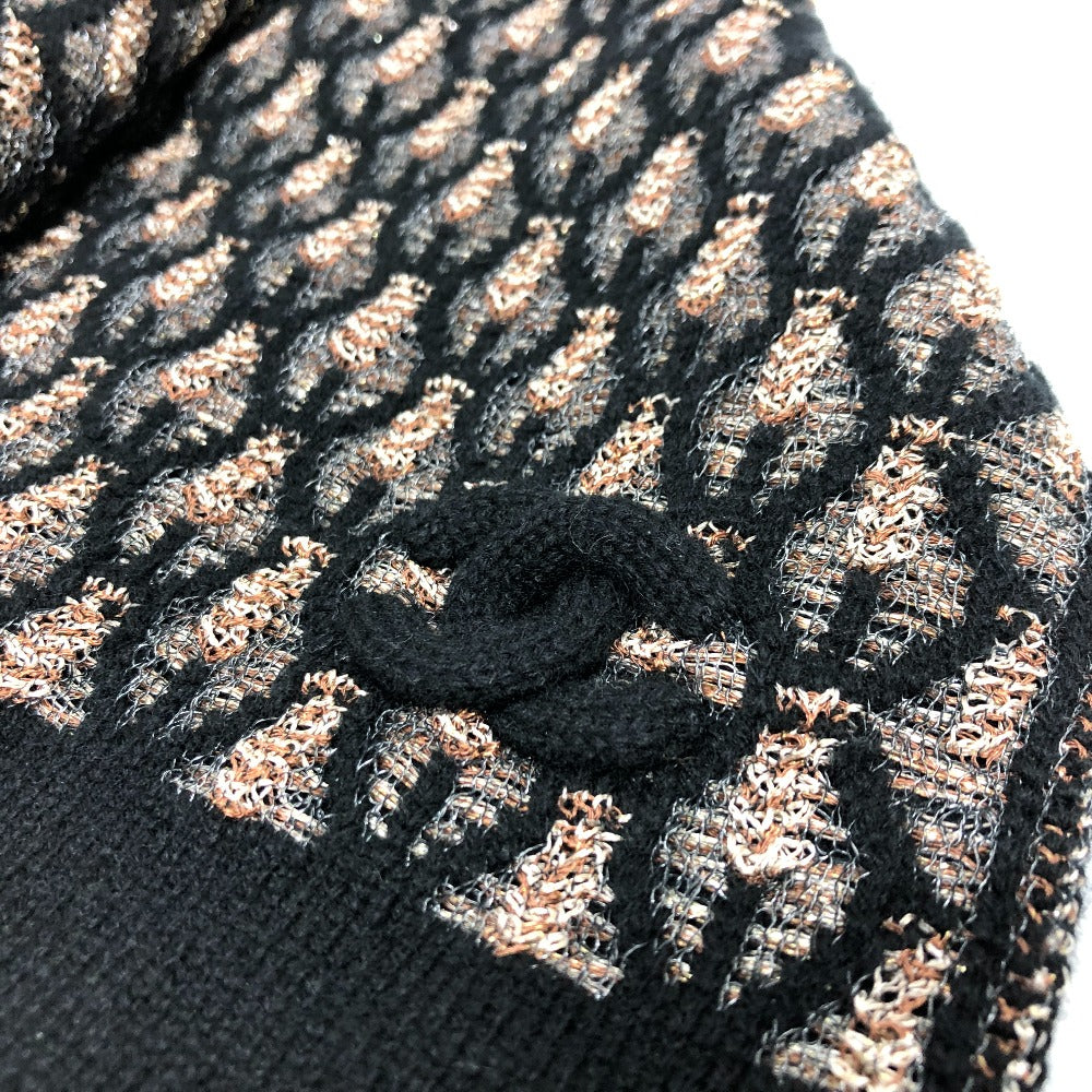 CHANEL 総柄 ココマーク アパレル小物 マフラー カシミヤ レディース ブラック