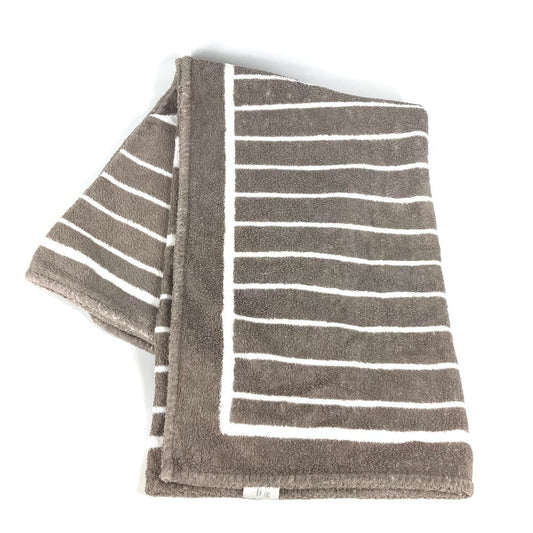 CHANEL Logo Stripe CC Coco Mark Bath Towel, Interior Throw, Blanket, Towel, Cotton, Women's, Gray