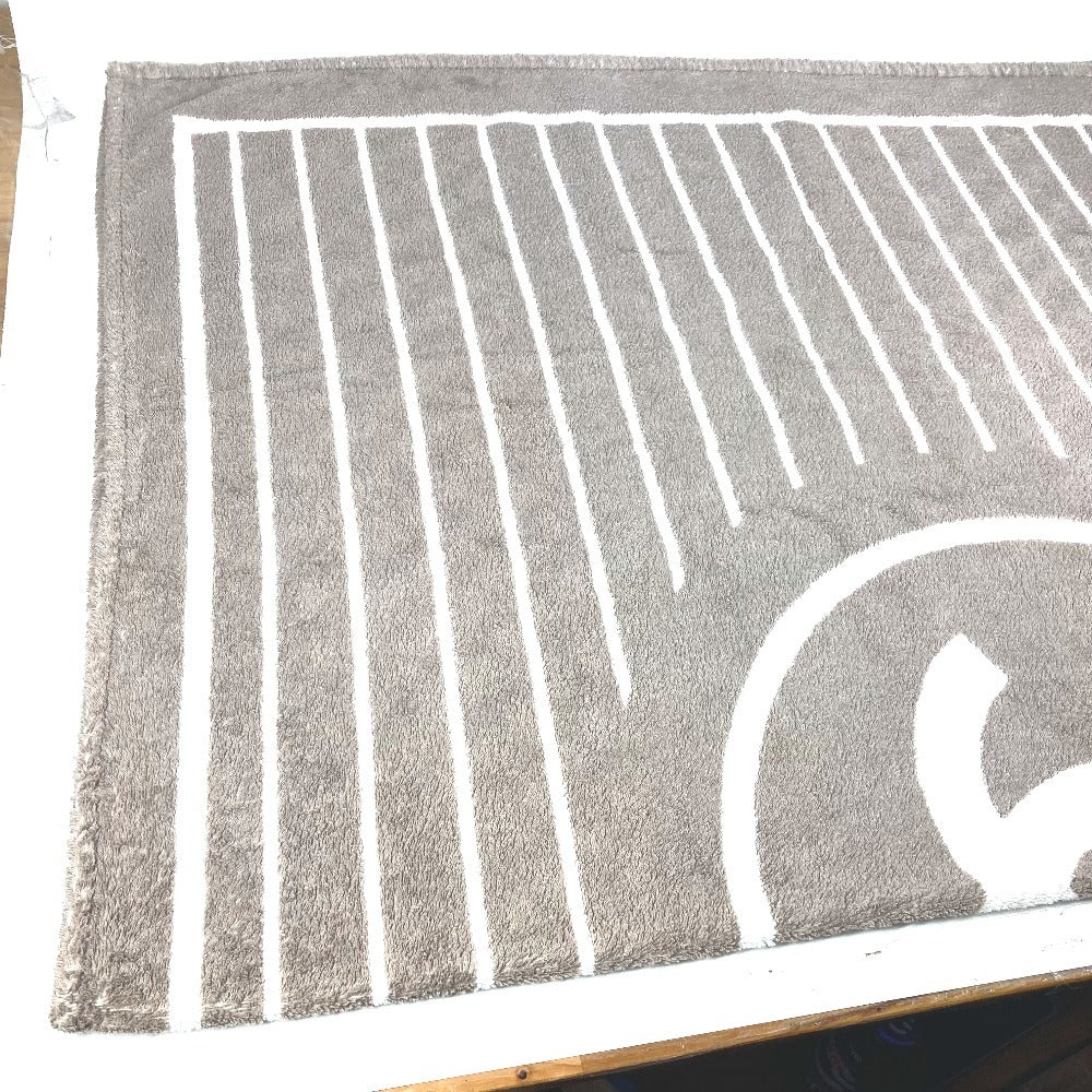 CHANEL Logo Stripe CC Coco Mark Bath Towel, Interior Throw, Blanket, Towel, Cotton, Women's, Gray