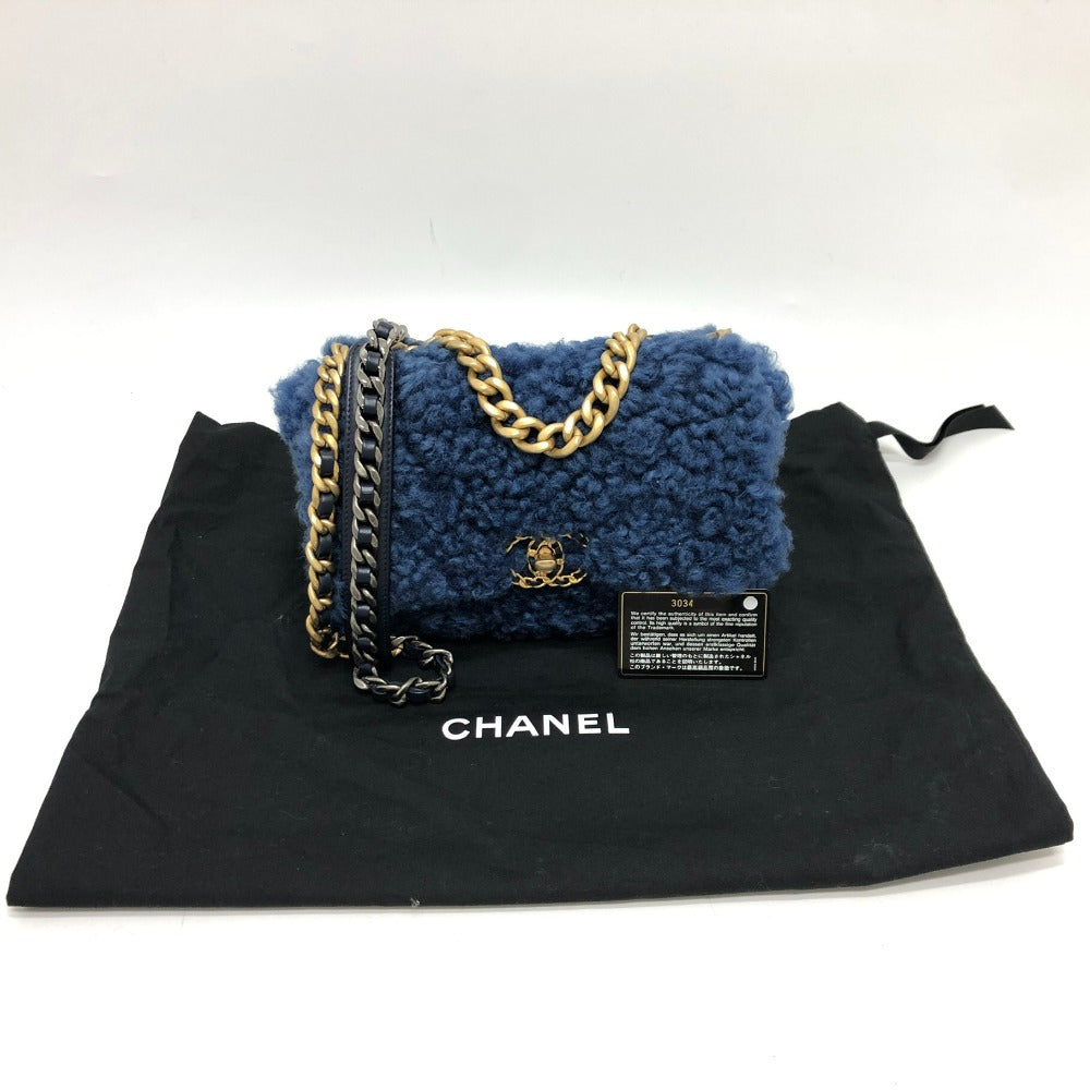 CHANEL Mouton Matelasse CHANEL19 Two-Tone Chain 2-Way Bag, Shoulder Bag, Handbag, Crossbody Bag, Mouton, Women's, Blue