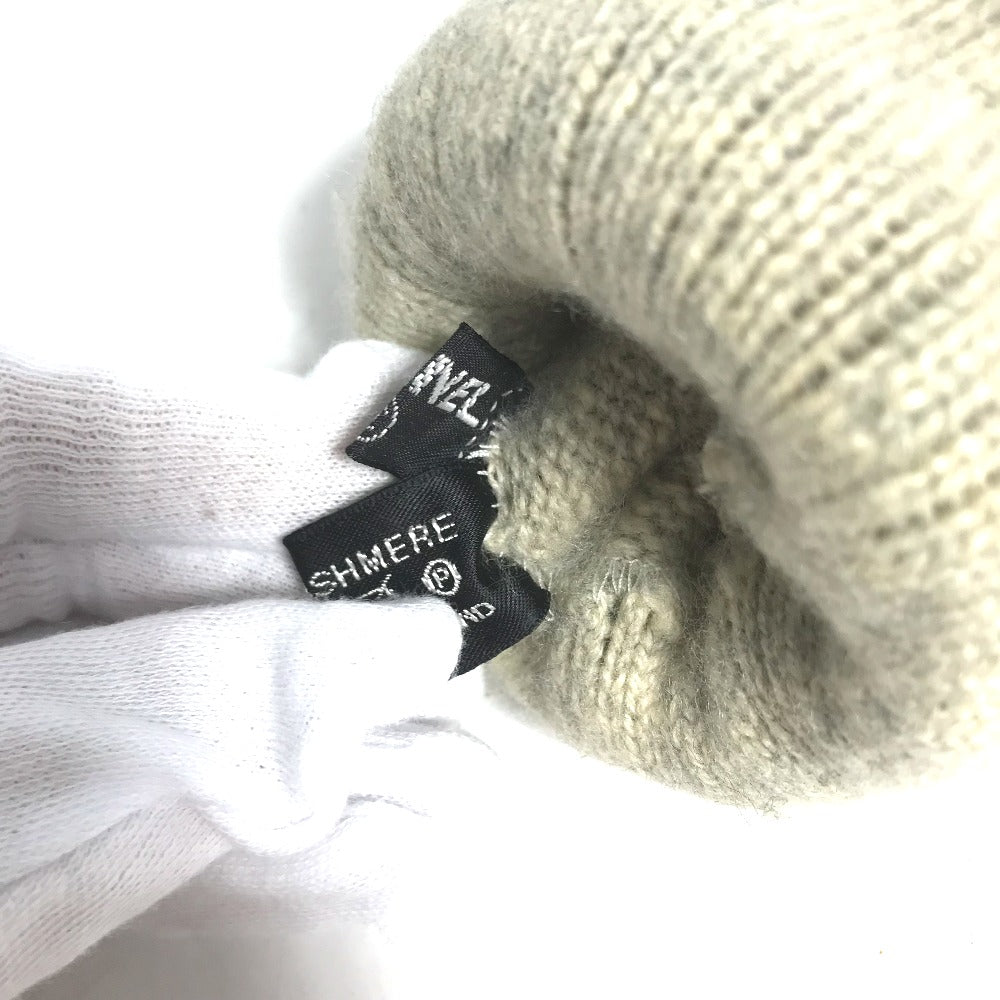 CHANEL CC Coco Mark Gloves, Cashmere, Women's, Beige