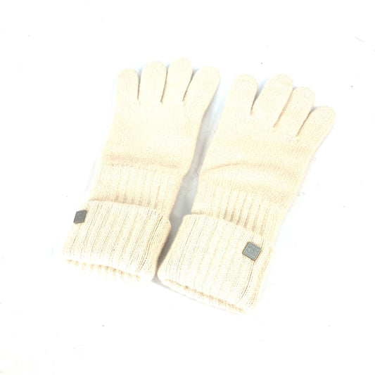 CHANEL Sports Logo CC Coco Mark Long Gloves, Cashmere, Women's, Ivory