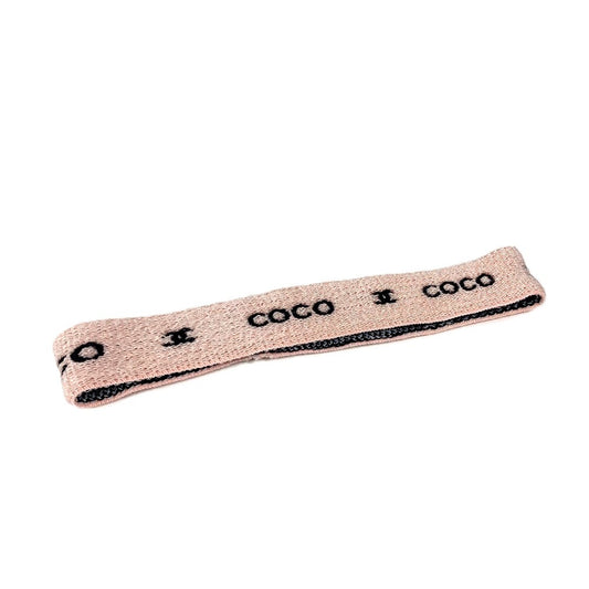 CHANEL COCO Logo Headband, Hair Accessory, Elastic Hairband, Unisex, Pink