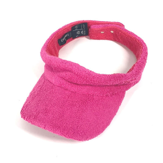CHANEL 20C ロゴ 帽子 パイル バイザー サンバイザー コットン レディース ピンク - brandshop-reference