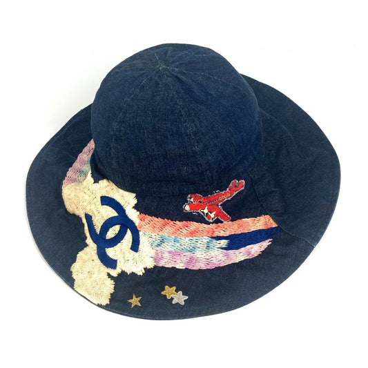 CHANEL デニム 夜間飛行 ハット帽 帽子 バケットハット ボブハット ハット コットン レディース ブルー - brandshop-reference