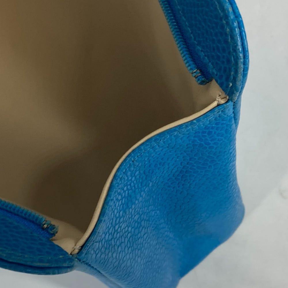 CHANEL マルチポーチ CC ココマーク メイクポーチ 化粧ポーチ ポーチ キャビアスキン レディース ブルー - brandshop-reference