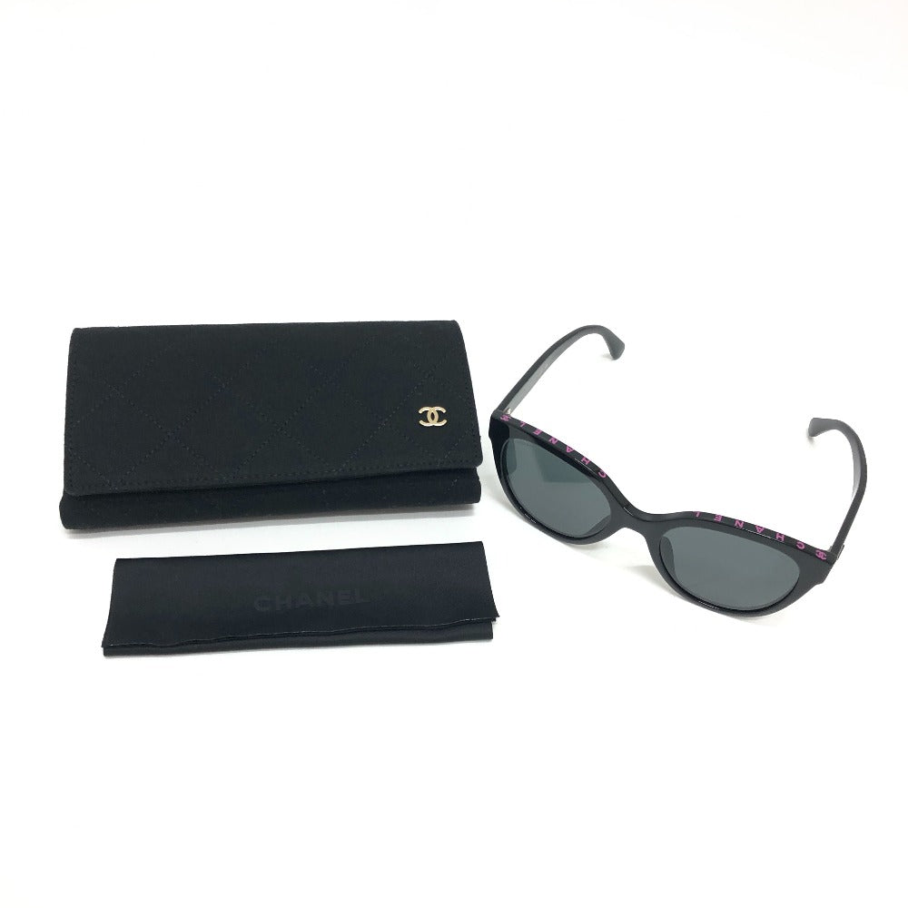 CHANEL 5414-A ココマーク アイウェア バタフライ シェイプ ロゴ サングラス プラスチック レディース ブラック