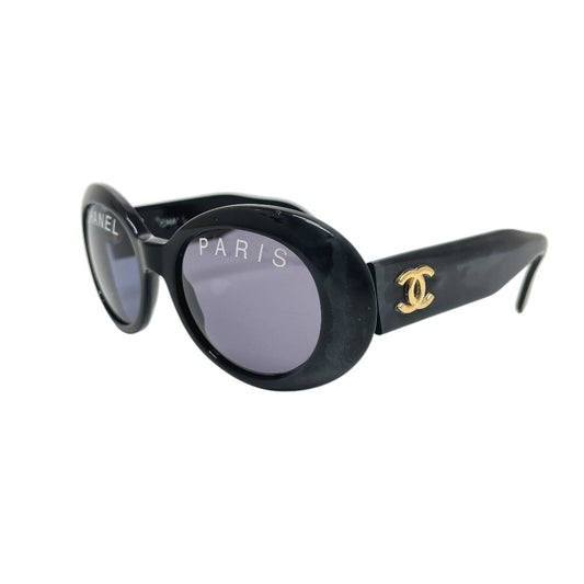 CHANEL 01947 94305 CHANEL PARIS Logo Eyewear Sunglasses Plastic Women's Black
