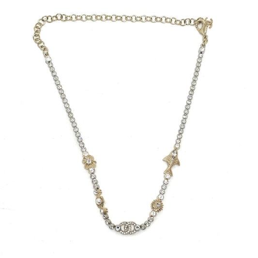 CHANEL ABE913 25C Costume Pearl & Strass Marine-inspired Rhinestone Necklace in Gold