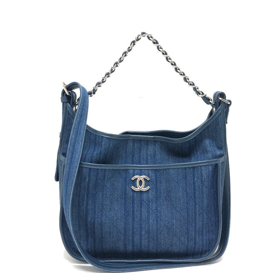 CHANEL A57641 Matelasse CC Mark 2WAY Bag Shoulder Bag Handbag Crossbody Shoulder Bag Denim blue/SilverHardware Used