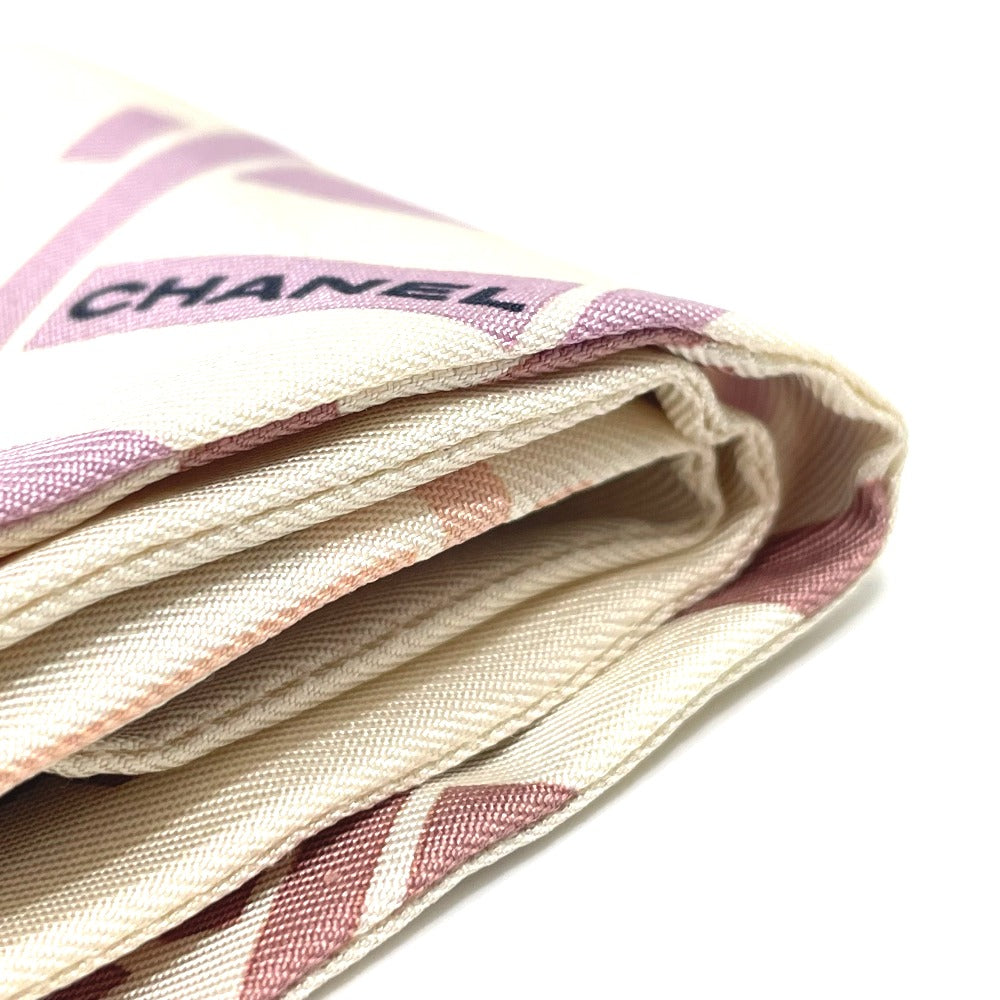 CHANEL CC Coco Mark Railroad Motif Bag Bandeau Bag Accessory Scarf Silk Women's White