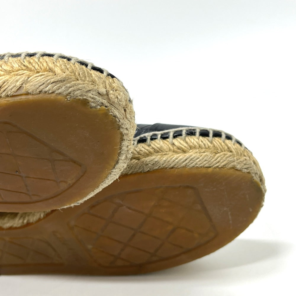 CHANEL G29762 CC Mark Espadrilles Slip-on shoes Slip-on Leather Black Used