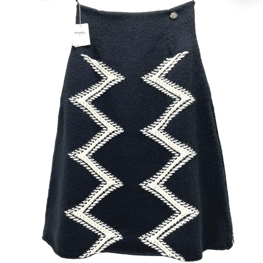 CHANEL P55435K07229 16K Side Double Zip Bottoms Skirt Wool/Cashmere Women's Black