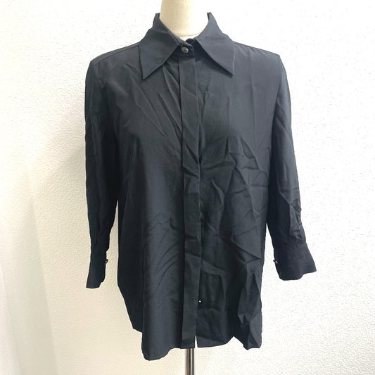 CHANEL P52246 15B トップス シャツ アパレル ブラウス 長袖シャツ シルク レディース ブラック - brandshop-reference