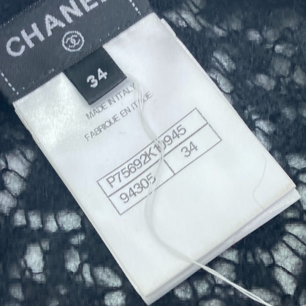 CHANEL P75692 CC ココマーク レース ラインストーン セーター 長袖 アパレル トップス ニット アルパカ レディース ブラック