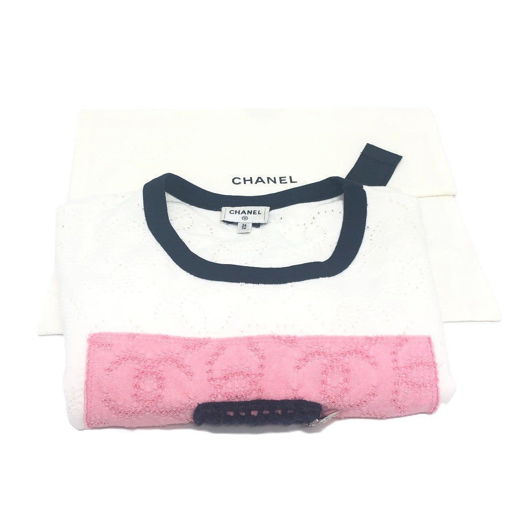Chanel P76438 No.5 Star Coco Mark Lengan Pendek T-Shirt Pakaian Musim Panas Pakaian T-Shirt Lengan Pendek Kapas Wanita Putih