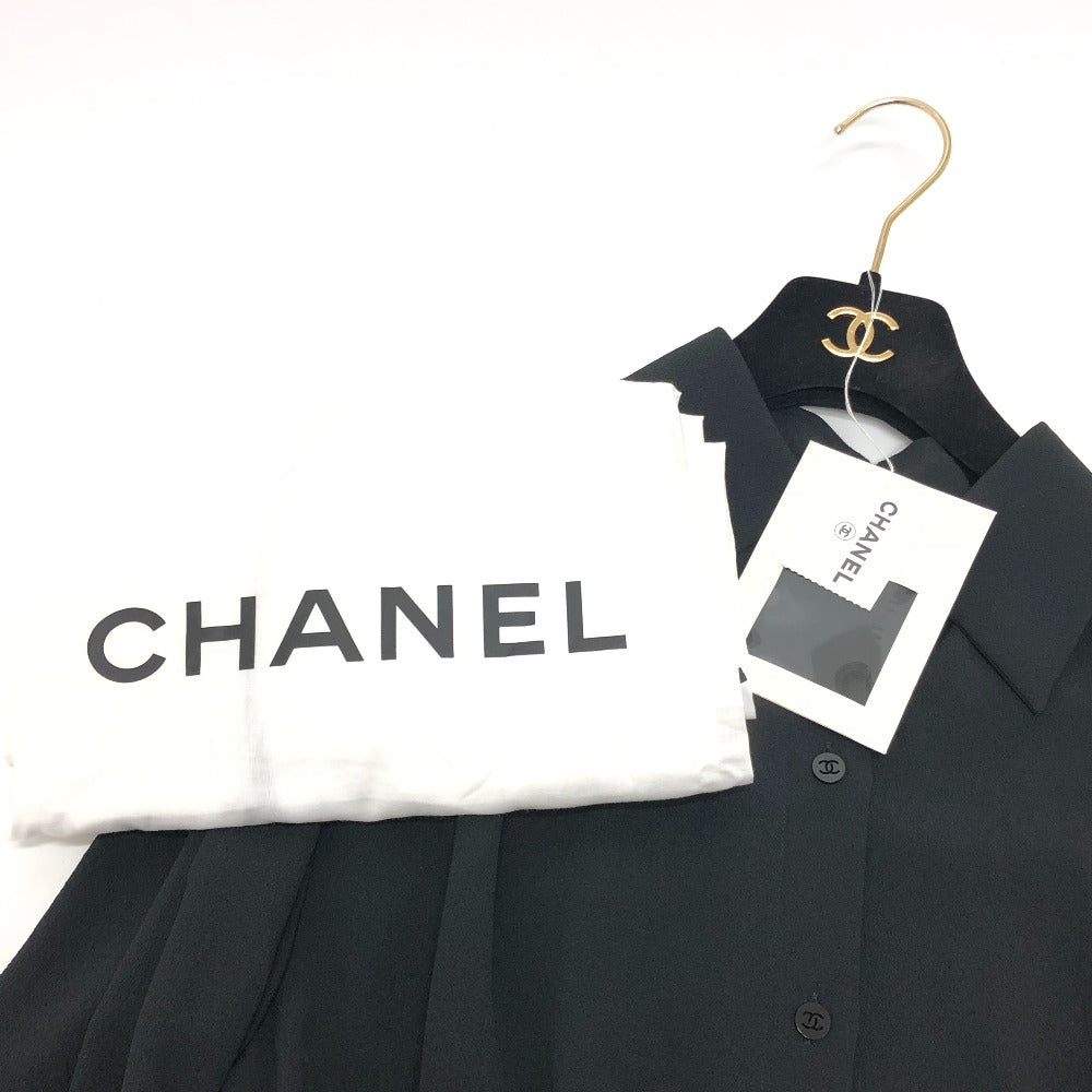Chanel P80340 2025/26 Pakaian Pra-Koleksi Kejatuhan/Musim Sejuk mendahului Blaus Lengan Panjang Cashmere Wanita Hitam