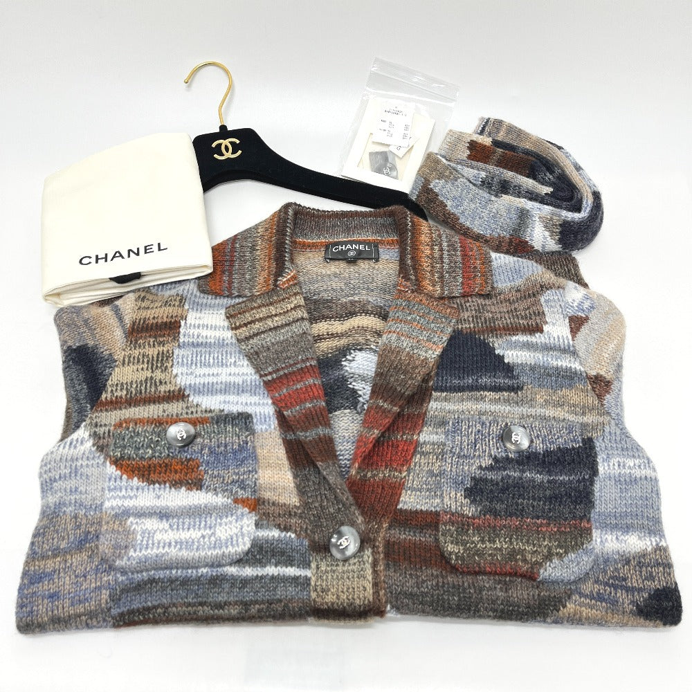 CHANEL P77502 2023 Métiers d'Art Collection COCO Button W Pocket Belt Gowns Outerwear Apparel sweater Wool / Cashmere Multicolore Used