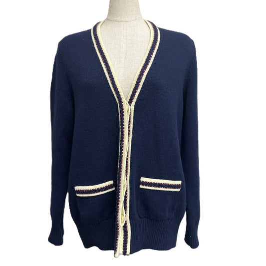 CHANEL P81370 Spring/Summer 2026 Pre-Collection Coco Mark Button Apparel Cardigan Cashmere Women's Navy Blue & Red Navy