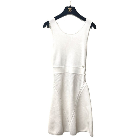 CHANEL 15P Sleeveless Dress, Dress, Skirt, Apparel, Dress, Cotton, Women's, White