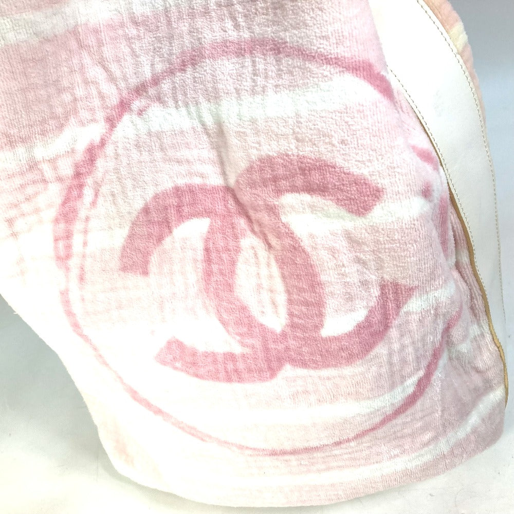 CHANEL ビーチバッグ 肩掛け CC ココマーク ボーダー パイル 巾着 カバン ショルダーバッグ コットン レディース - brandshop-reference